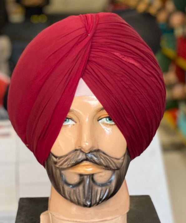 Dark Red/ Naabhi (Turban) Full Voile