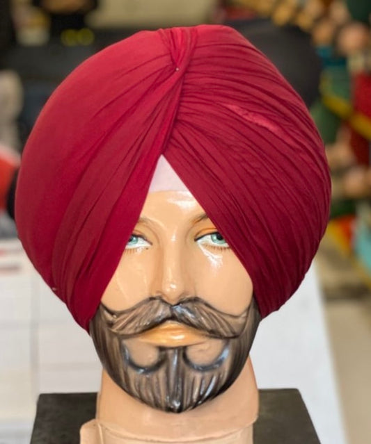Dark Red/ Naabhi (Turban) Full Voile