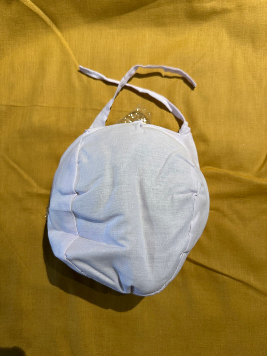 Round patka with Khanda( cotton) white - 2 strings