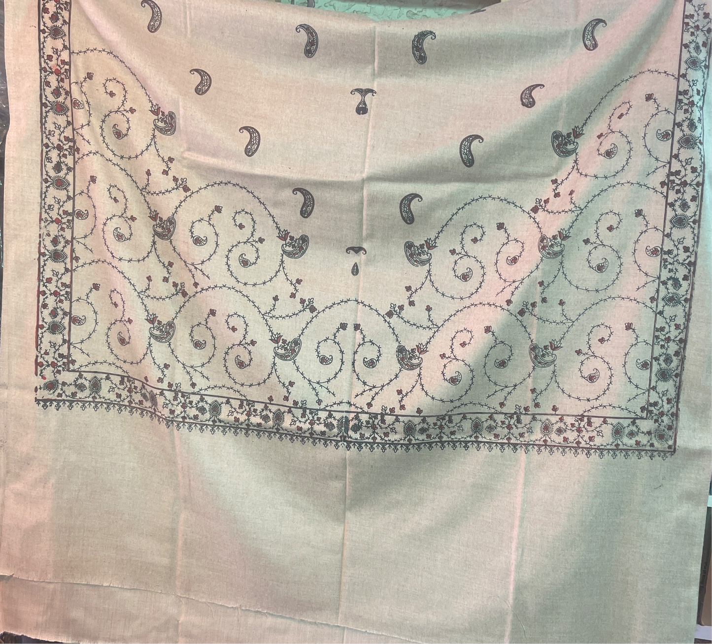 Beige color pashmina shawl(12)