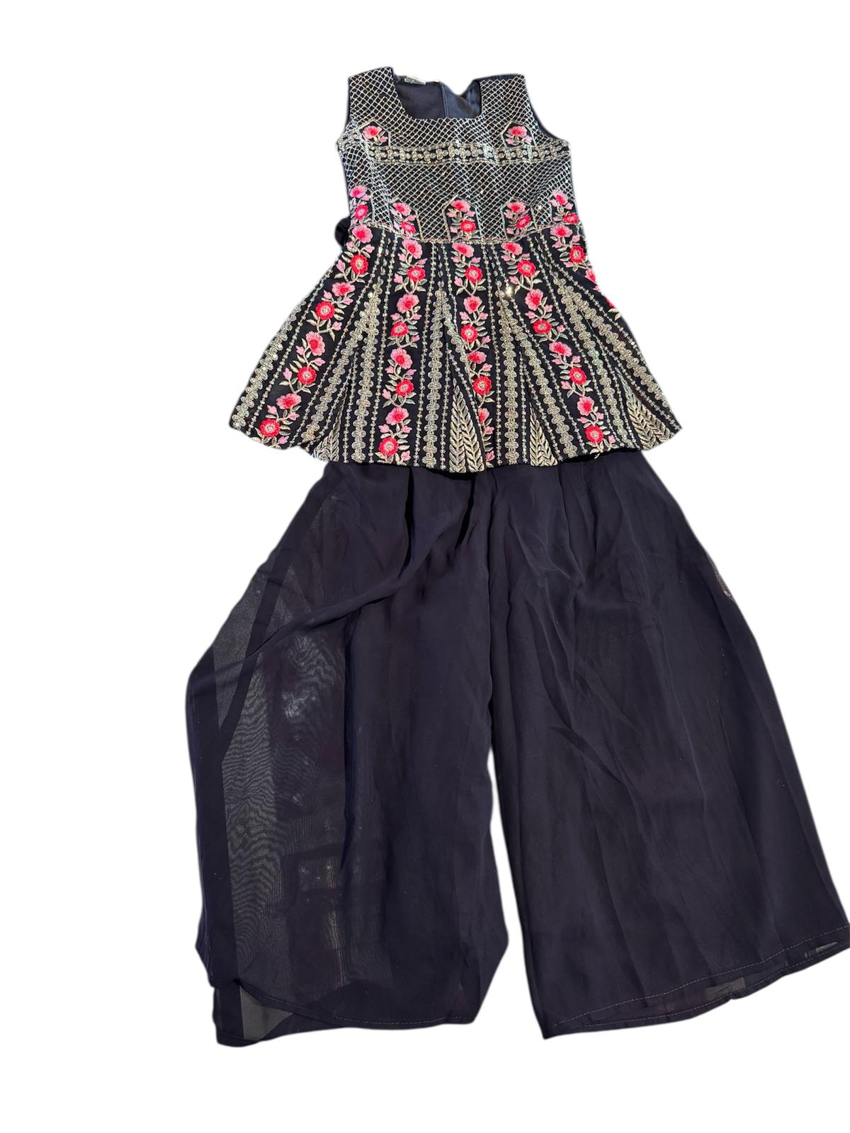 Kids Plazo Suit 3 Navy color