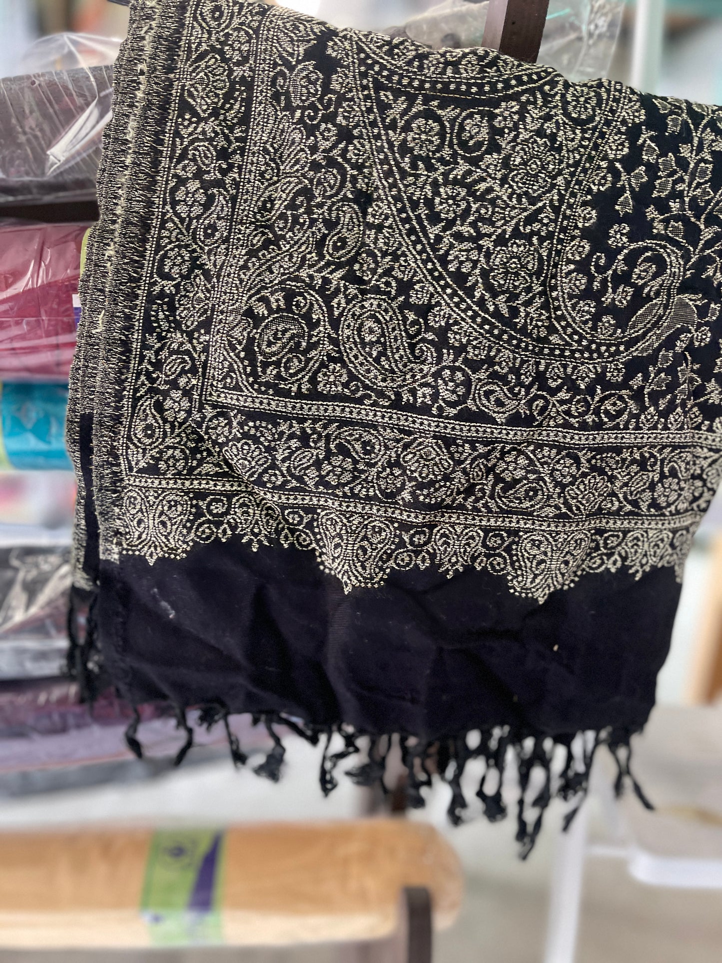 Black self design shawl(2)