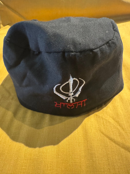 Round patka with Khanda( cotton) Black - 2 strings