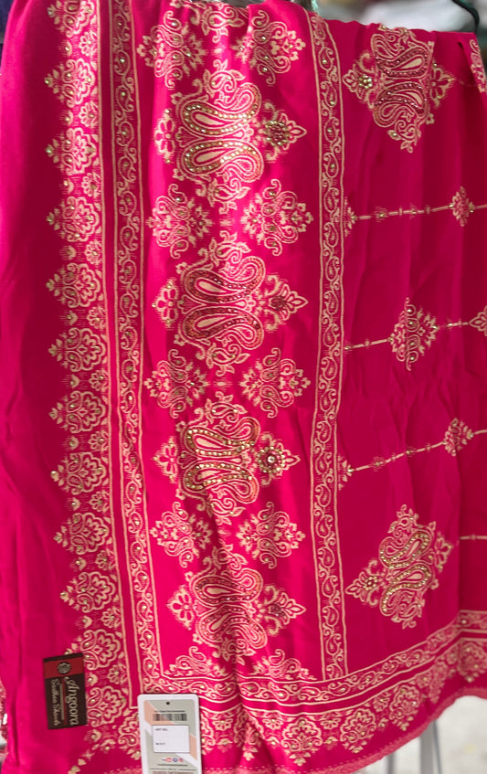Magenta color self design with handwork (9)