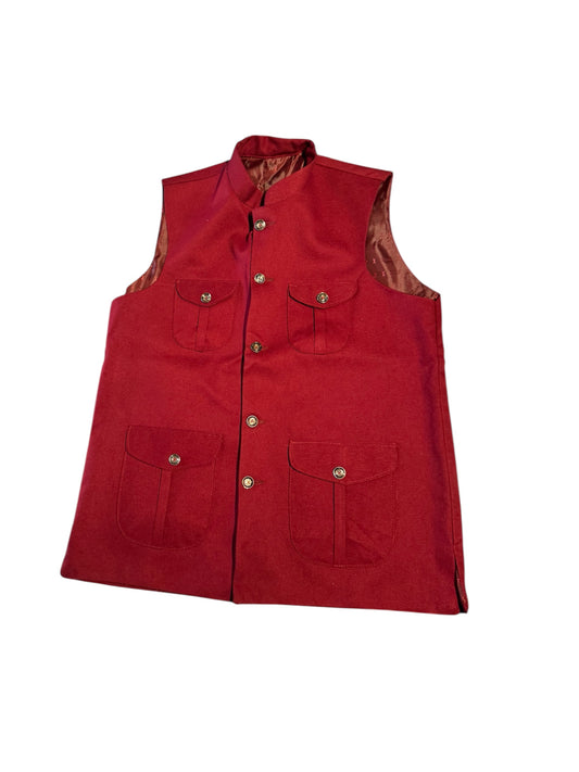 Vest Or Sleeveless Jacket ( Red )