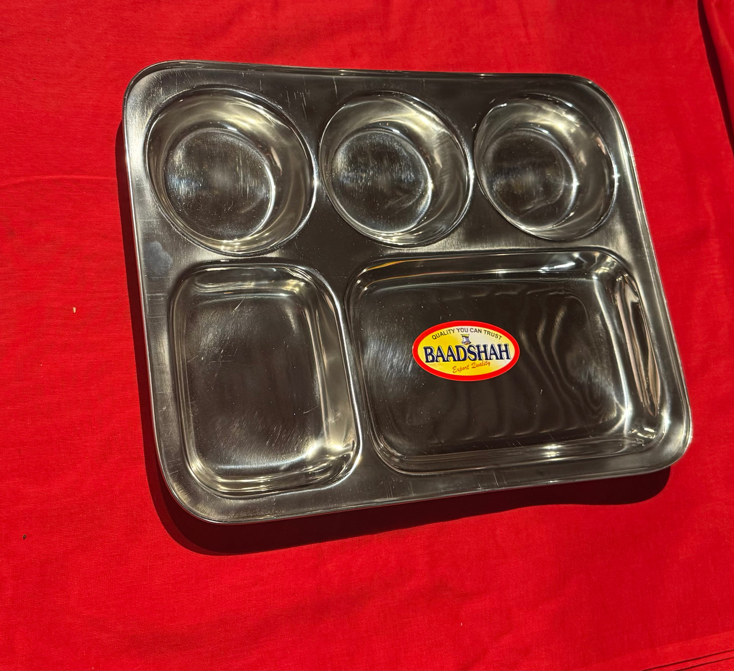 Stainless 5 compartment Thaal