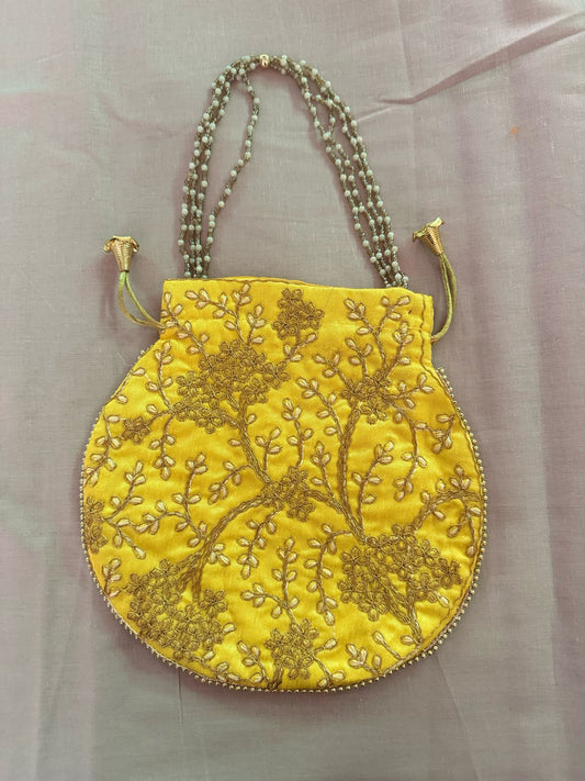 Potli handbag yellow