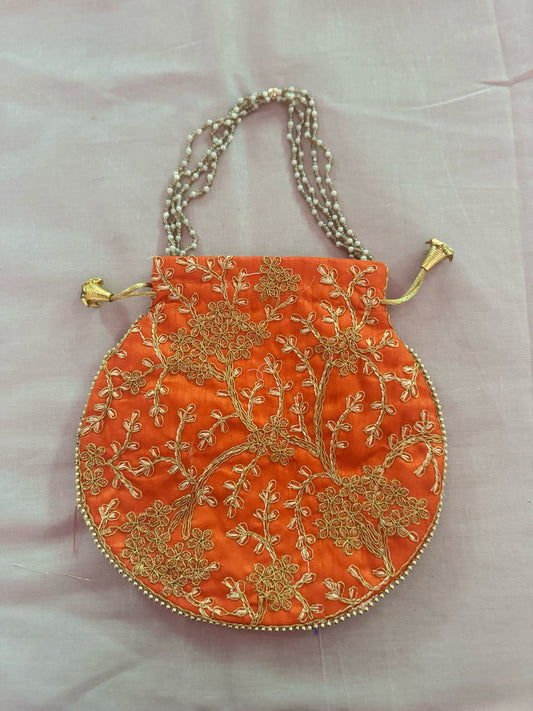Potli handbag orange