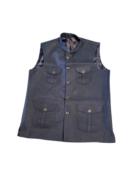 Vest Or Sleeveless Jacket (Navy Blue)